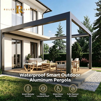 Pergola moderne à toit rétractable en aluminium motorisée, gazebo pliable pour bar extérieur commercial, restaurant et terrasse de luxe