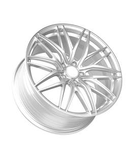 Jantes en alliage CNC RSJ pour <span class=keywords><strong>Audi</strong></span> 17 18 19 20 21 22 pouces, finition gris brillant, noir, 5x112, jantes argentées hyper brillantes 20 pouces - Product Image 4