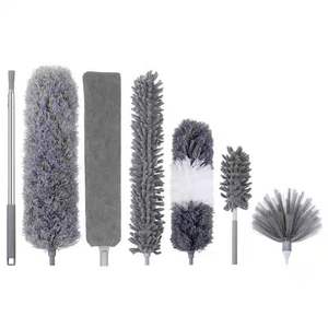 Xử Lý Phòng Làm sạch bụi bàn chải nhà có thể tháo rời Khăn lau bụi để làm sạch quạt trần cao Kính thiên văn sợi nhỏ lông Khăn lau bụi 9pcs - Product Image 2