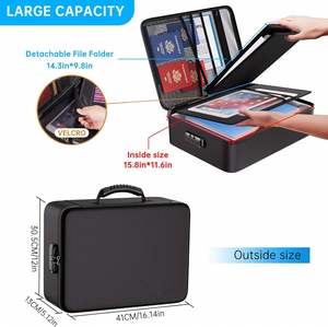 Large Capacity Hard Case Waterproof Fireproof <b>File</b> Organizer Safe Document Storage Home Office Travel <b>Folder</b> Briefcase - Product Image 5