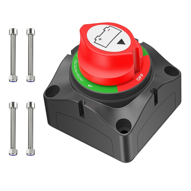 Autoido Heavy Duty 12V 24V 48V 275A Waterproof Battery Disconnect Switch Isolator Master Kill Cutoff for Car Marine Boat RV ATV