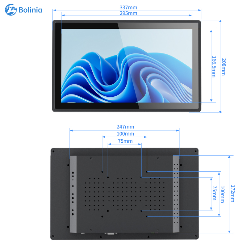 Fanless 15-Inch Industrial Open Frame IP65 Waterproof Touch Panel PC 500/1000 Nits Touch Screen Monitor Camera Module Supported
