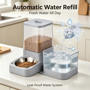 Station d'alimentation pour animaux de compagnie 2-en-1 avec logo personnalisé, distributeur de nourriture par gravité et fontaine à eau USB pour chiens et chats, fabricant de produits pour animaux de compagnie - Product Image 4
