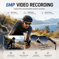 Lunettes intelligentes SENBONO M96 avec traduction IA, enregistrement vidéo 8MP, appels sans fil, lecture de musique, lunettes intelligentes IA avec caméra
