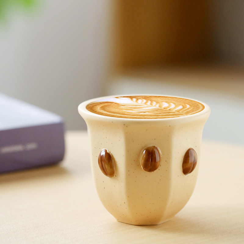 Milk Yellow Light Yellow New 180ml Coffee Bean Design Espresso Cup Without  Handle| Alibaba.com