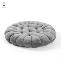 Coussin de siège rond beige super doux et confortable en forme de biscuit, coussin de chaise, coussins de sol Tatami pour le yoga, le salon, le balcon, le bureau