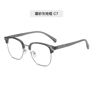 Montures de lunettes rectangulaires semi-cerclées, verres en résine, légers, anti-UV, unisexes, correction de la vue C6 - Product Image 3