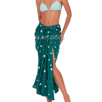 OEM femmes longue robe maillots de bain plage Wrap pure Sarong couvrir personnalisé de haute qualité jupe en maille maillot de bain