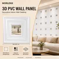Panneau mural 3D moderne MORLENX en PVC, motif géométrique, imperméable, pour la décoration murale de villas, commerces, appartements, hôtels et maisons.