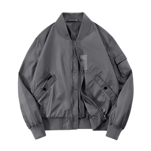 Chaqueta con cuello cruzado y logotipo personalizado, estilo uniforme de béisbol, holgada e informal, para primavera y otoño, cómoda y a la moda. - Product Image 6