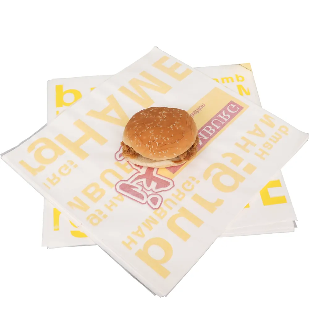 Fett dichtes individuelles Logo und Größe Burger Hot Dog Sandwich Verpackung eingewickeltes Papier