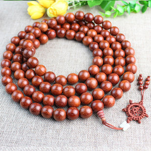 <b>Red</b> Sandalwood Buddhist Prayer Bead <b>Bracelet</b> 108 Beads 10 12 15mm Long Style For Gift Unisex Jewelry - Product Image 2