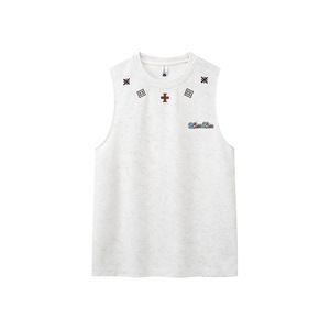 Camiseta sin mangas vintage para hombre, con bordado, estilo casual, holgada, de algodón, para uso diario y streetwear - Product Image 6