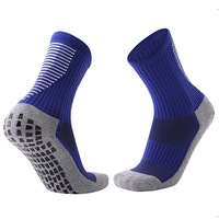 Chaussettes de sport antidérapantes en coton et élasthanne pour enfants et jeunes, avec logo personnalisé, absorbant la transpiration, bleu et blanc, collection automne 2026 – Vente en gros