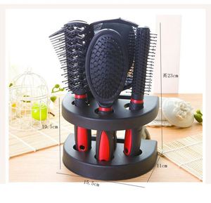 Custom Logo 5 Pcs Household <b>Plastic</b> Holder With <b>Mirror</b> Set Air Cushion & Rolling Comb Hair Care Tool Bathroom Accessories - Product Image 2