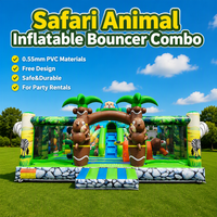 Château gonflable combiné avec toboggan et mur d'escalade en PVC de qualité commerciale, château gonflable robuste en PVC pour enfants, certifié CE
