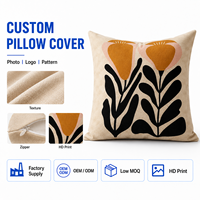 Housse de coussin personnalisée moderne abstraite à motifs floraux, imprimée sur mesure, pour canapé de salon, décoration d'ambiance intérieure, vente en gros
