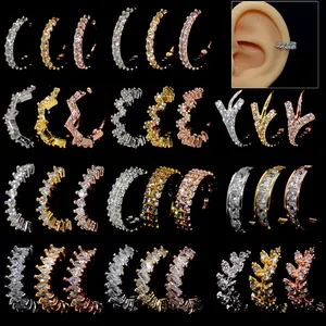 Mikro CZ bükülebilir kıkırdak Tragus Helix kabuklu Daith Piercing yan burun burun açık halka küpe Septum göbek takısı toptan