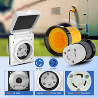 Conector de Alimentación Marino NEMA L5-30 30A 125V, Enchufe Impermeable y Enchufe con Bloqueo Giratorio, Kit de Conector de Alimentación Resistente a la Intemperie para Barcos y Autocaravanas