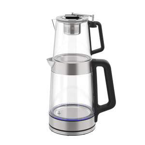 Hervidor de agua eléctrico de doble pared Queensense de 1.7L con función de programación para preparar té de frutas - Product Image 3