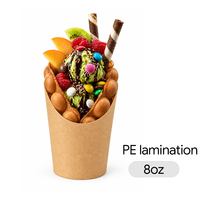 Gobelets jetables en papier kraft à bulles, revêtement PE, pour frites, charcuterie, glaces et snacks