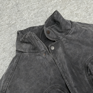 Veste universitaire en toile de coton vintage lavée pour <span class=keywords><strong>homme</strong></span>, hiver 2025, broderie en coton, adaptée au style Y2K, loisirs de rue - Product Image 3