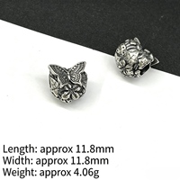 Cloche de palais à motifs en argent plaqué cuivre avec double anneau et perles rondes, pièces d'espacement pour bijoux perlés DIY et tressage de cordes