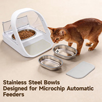Distributeur de nourriture intelligent et portable pour animaux de compagnie avec reconnaissance de puce RFID, distributeur automatique électronique pour chats et chiens, nourriture humide et sèche, matériau PP