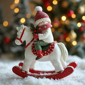 Giáng sinh mới người tuyết ngồi trên một chiếc xe đong đưa bức tượng nhựa thủ công Nhà sản xuất bán buôn tùy chỉnh nhựa trang trí lễ hội Quà Tặng - Product Image 2