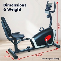 Vélo d'exercice magnétique inclinable K-FIT GS-8509R – Équipement de musculation à domicile à prix abordable – Vélo d'appartement pour cardio en intérieur