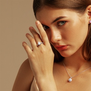 KRKC <span class=keywords><strong>solitario</strong></span> racimo elíptico pera anillo grande 1/2 1 CT 925 plata esterlina VVS1 diamante moissanita anillos de compromiso para mujeres - Product Image 3