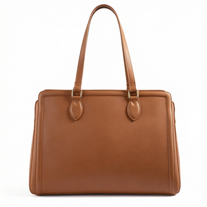 Genuine <b>Leather</b> Lap Tote <b>Bag</b> Women Computer Handbag Zipper Shoulder <b>Work</b> Purse for Office Commute - Product Image 1