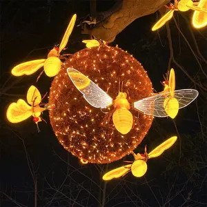 Custom made IP65 modern decorative garden street light tree hanging decoration led honey bee hive