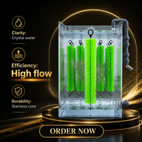 Brosse de filtration pour bassin vert vif, en fil d'acier inoxydable 304 et poils en PP, nettoyeur suspendu pour bassin à poissons