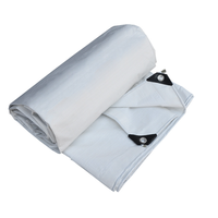 Bâche en polyester PE 100% tricotée, enduite blanche, avec logo personnalisé, imperméable, durable, résistante à l'usure et longue durée de vie