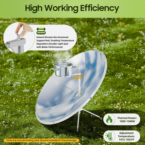 <span class=keywords><strong>Four</strong></span> <span class=keywords><strong>solaire</strong></span> parabolique haute efficacité de 1,5 m, durable, économique et à installation concentrée - Product Image 5