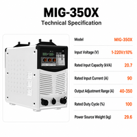 Machine à souder MIG MAG MMA robuste 220V SiC Inverter 40 350A 100% Cycle de Travail, Soudeuse Industrielle pour la Fabrication d'Acier