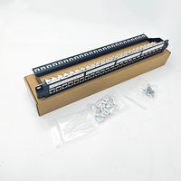 Panel Patch 24 Port CAT5e CAT6 CAT6A UTP STP 1U 19 Inch Rack Mount dengan Bar Manajemen Kabel STP Patch Panel