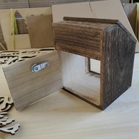 Boîte de vote de suggestion de verrouillage en bois massif avec tableau noir et serrure