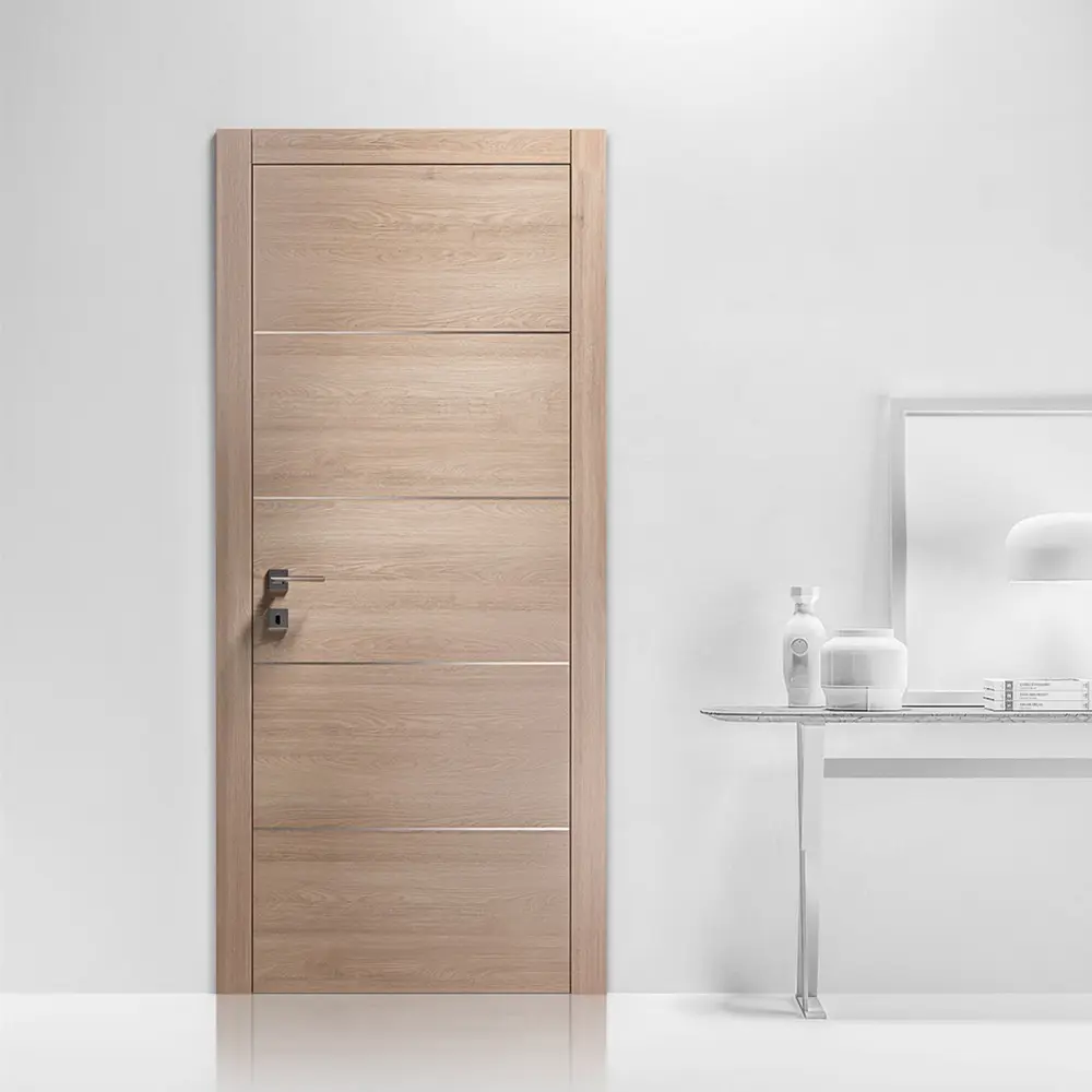 China Supplier oak wood veneer door solid core room door prehung swing doors