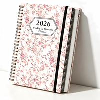 Carnet d'indexation A5 à couverture rigide imprimé floral avec intercalaires, idéal pour les notes d'étudiant et les enregistrements de classification quotidienne