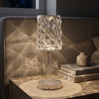 Lampe de nuit en cristal diamant, lampe LED à commande tactile, lumière ambiante scintillante pour chambre à coucher, restaurant, cadeau