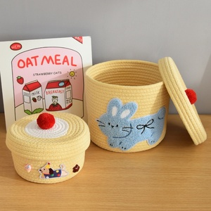 Panier de rangement créatif pour bureau, organisateur de collations et de petits objets, panier en tissu tressé pour la maison et le salon - Product Image 1