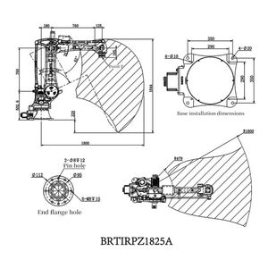 BORUNTE BRTIRPZ1825A Bras robotisé six axes Portée 1800 mm Capacité de charge 25 kg Moteur PLC Protection IP54 Précision 0,08 mm Industriel - Product Image 3