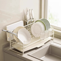 Évier côté étroit cuisine étagère de rangement ensemble en acier au carbone de haute qualité antirouille bol assiette vaisselle ustensile couverts égouttoir organisateur