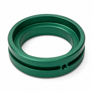 <span class=keywords><strong>Collier</strong></span> <span class=keywords><strong>de</strong></span> <span class=keywords><strong>serrage</strong></span> fendu en alliage d'aluminium usiné CNC sur mesure, anodisation verte, pour maintien d'axe optique (OEM/ODM) - Product Image 1
