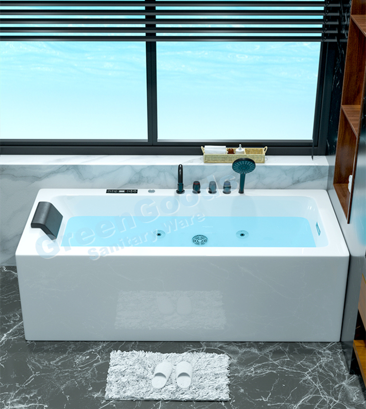 Baignoire à jets d'eau et à bulles d'air 67 pouces, baignoire pour Massage hydrophobe, livraison gratuite