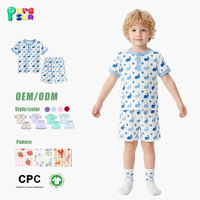 Pyjama pour enfants en coton biologique 100% personnalisable en style/couleur, pyjama à volants pour enfants, ensembles de vêtements de nuit pour enfants, imprimé ferme, pyjama en bambou pour filles d'été
