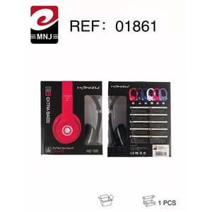 Cuffie On-Ear Hanizu HZ-100 Extra Bass con Suono Surround Perfetto, Rosse, 1 Pezzo - Product Image 3