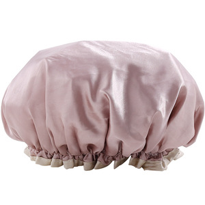Satin Shower Cap For Women Long Hair Waterproof Anti Oil Fume Cover Household Kitchen Use Grey Champagne - Product Image 5